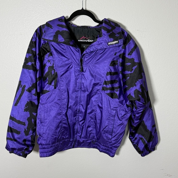 Snuggle Ski Wear Jackets & Blazers - Snuggle Ski Wear Purple Black Jacket Womens M Lightweight Windbreaker‎